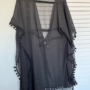 Ladies sheer black beach coverup barely used